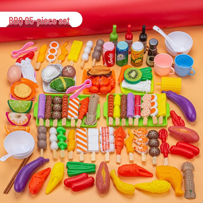 Kids' Pretend Play BBQ Set: Grilled Meat & Skewers Kitchen Toy