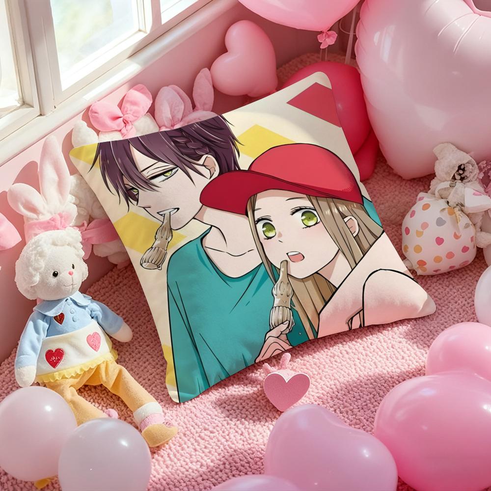 My Love Story with Yamada-kun At Lv999 Cushion Cover Pattern Printed Pillowcase for Living Room Sofa Cushion Cover&Bedroom Decor