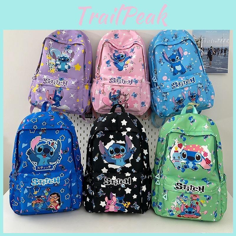 Stitch Pattern Cartoon Kids Backpack With Lightweight Nylon For Education School