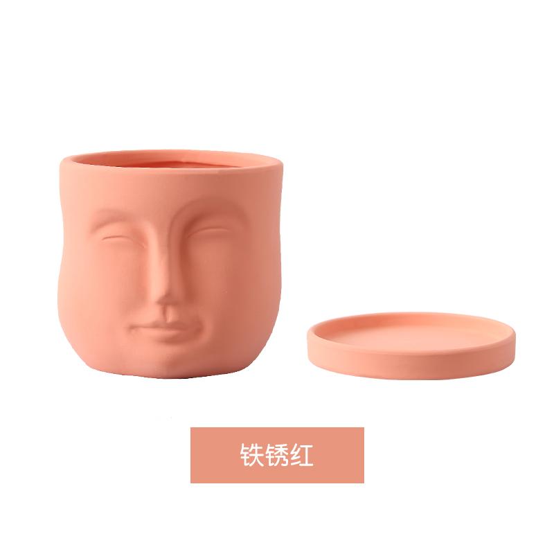 Creative Humanoid Head Ceramic Flower Pot Plant Flower Vase Garden Decoration Special-shaped Irregular Human Head Vase Art Decor