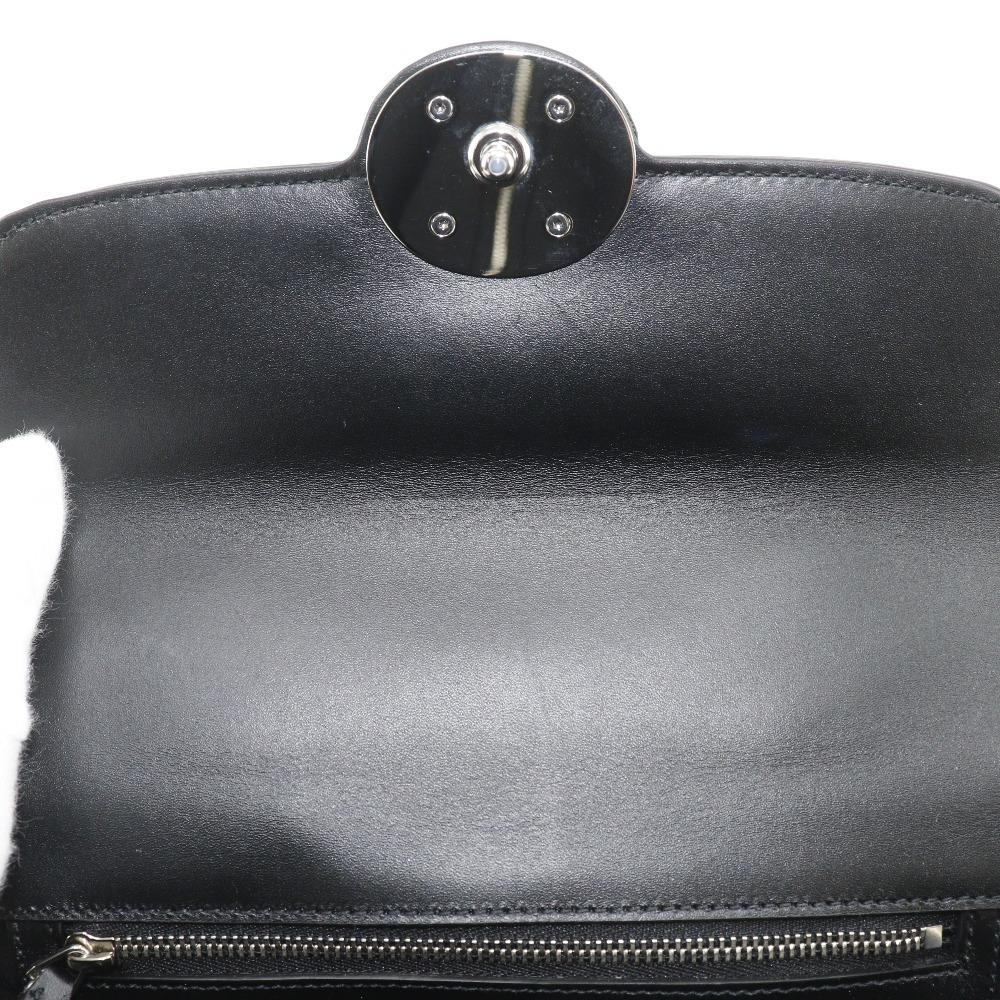 GUCCI Petit GG Shoulder Bag 739722 Double G 2WAY black leather Women Used