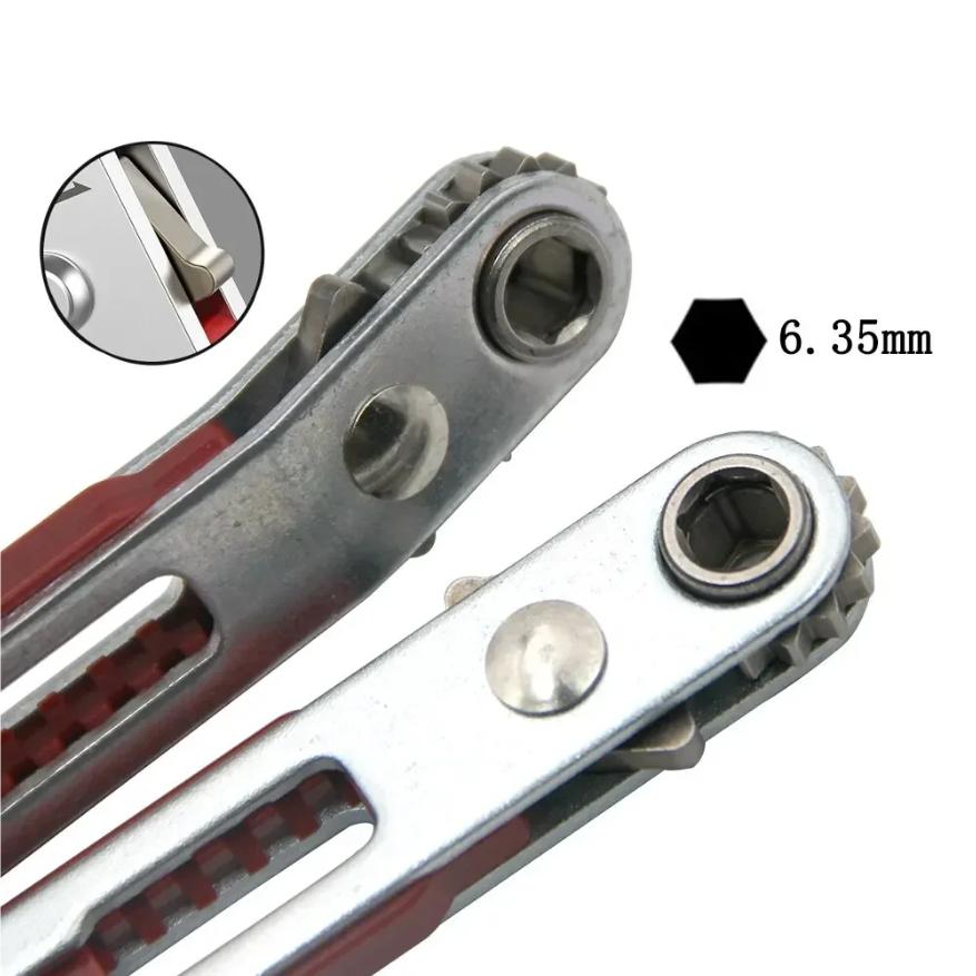 Bidirectional Forward and Reverse Ratchet Screwdriver Elbow Flat Head Wrench Cross Screwdriver Slotted Tool