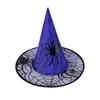 Black Halloween Witch Hat Velvet Halloween Black Cap Spider Wizard Cap  Dress Up Headgear