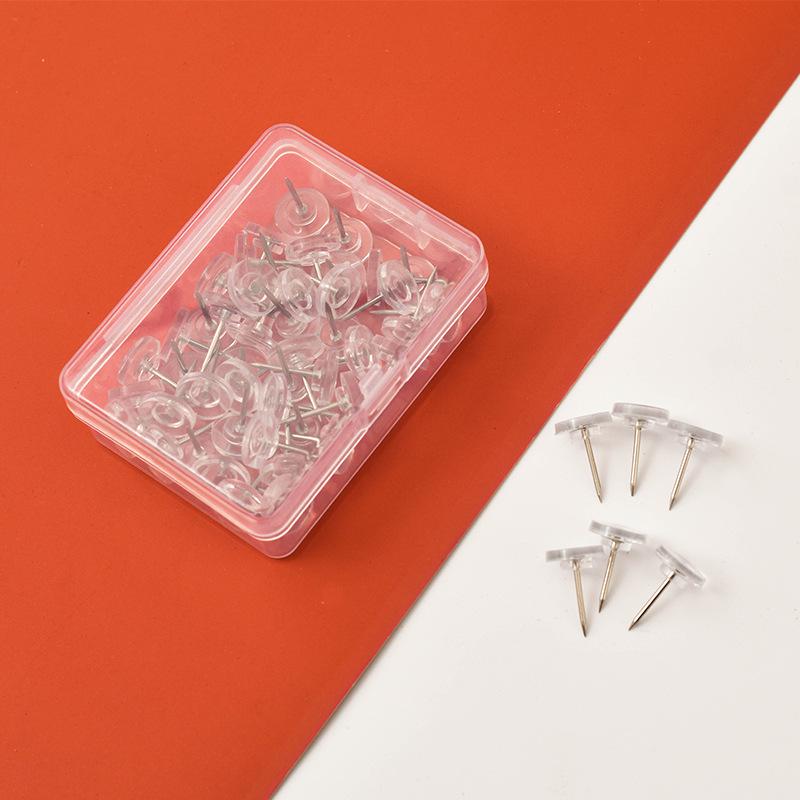 Clear Flat Head I-Nails: Creative Cork Board Push Pins for Paintings