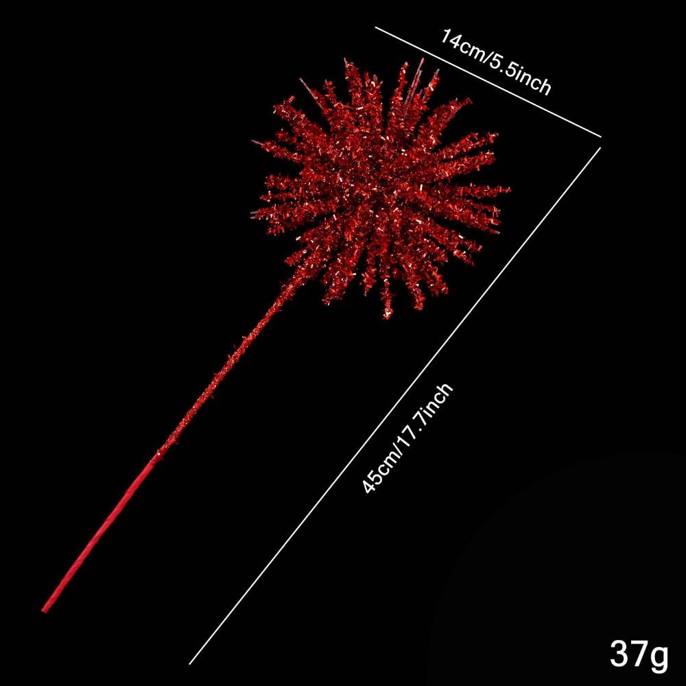 

Plastic Christmas Artificial Flowers 45cm Simulated Glitter Fake Flower Glitter DIY Christmas tree decoration Christmas Decor as червоний