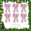 6Pcs Christmas Decoration Bow Ribbon Christmas Tree Pendant Handmade Design for Home Decor Navidad New Year 2026 DIY Ornament