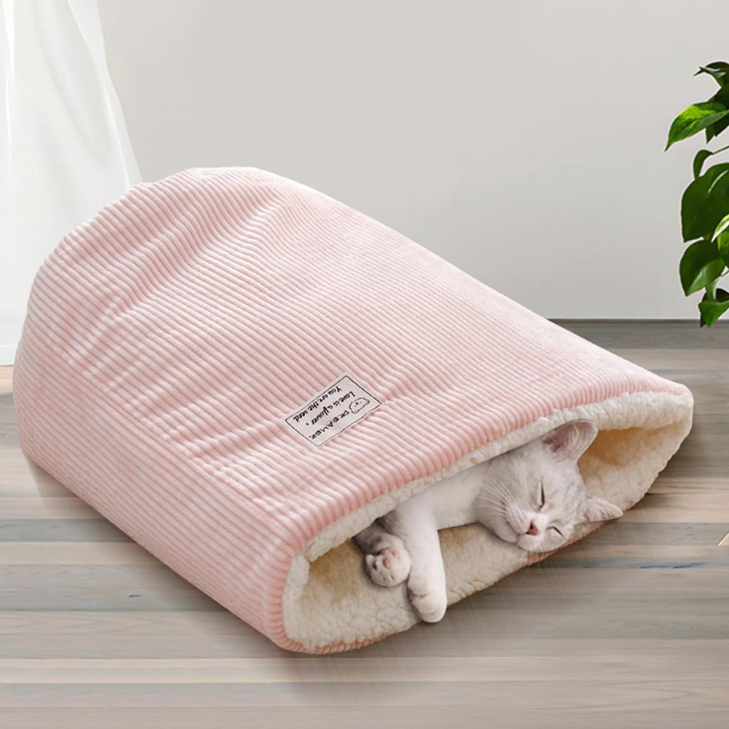 Plush Cat Winter Sleep Sack Soft Insulated Cat Nest for Cold Weather Comfortable Pet Warm Lounger Bed Rest Cushion