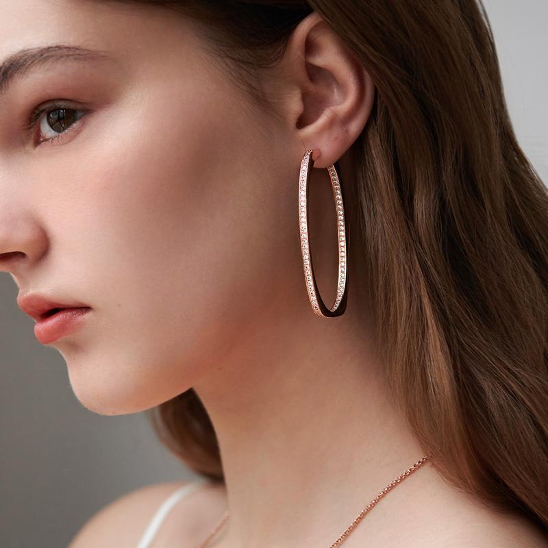 APM Monaco Necklace Necklace + Rose Gold Sparkling Zirconium Earrings (10% Off for Two Pieces) F (one Size Fits All) Endless Love