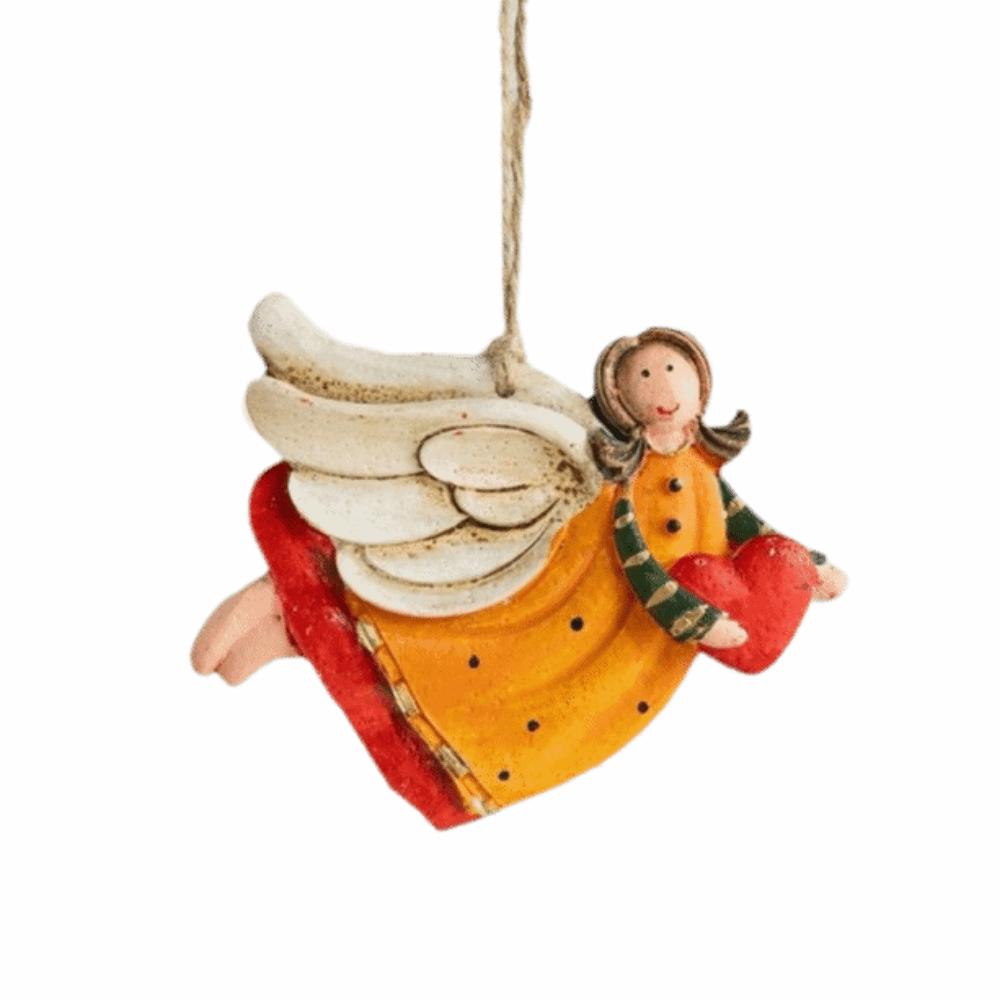 Мультяшный Рождественский Ангел Декорация Европейский Дизайн Ярко Раскрашенное Украшение на Елку Ручная Роспись Поделки Своими Руками