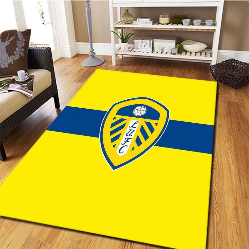 Tappeto Leeds United per Soggiorno Camera da Letto Casa Decorazione Divano, Tappetino Antiscivolo per Giochi Bambini