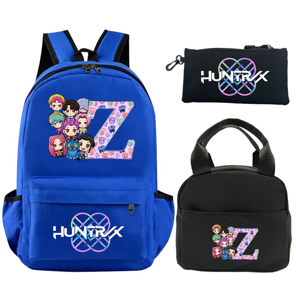 3Pcs/set 26 English Letter Printed Backpack with Shoulder Bag Pencil Case for Teenager Student Boy Girl SchoolBag Waterproof Bookbag Kid Gift