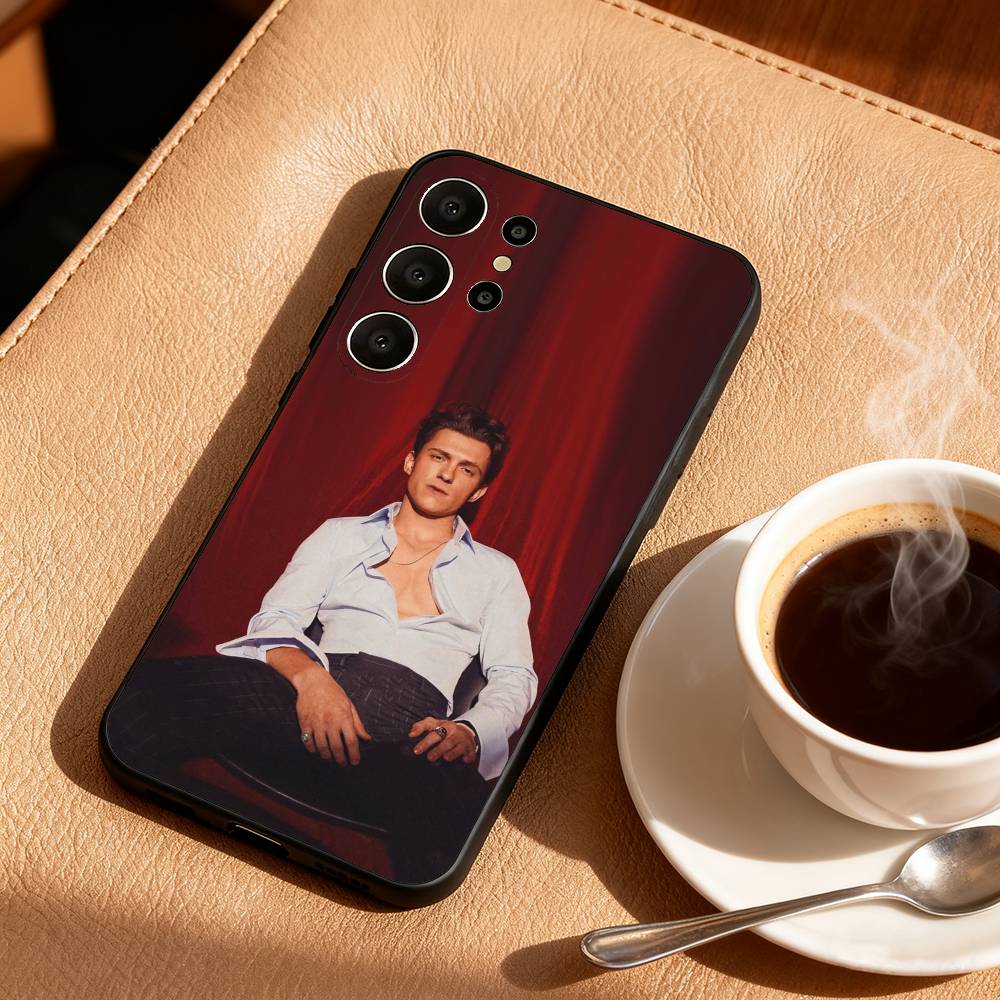 Cute H-Hollander G-Glam Tom Holland Phone Case For Samsung S26,S25,S24,S21,S22,S23,S30,Ultra,S20,FE,Lite,10,9,Black Cover