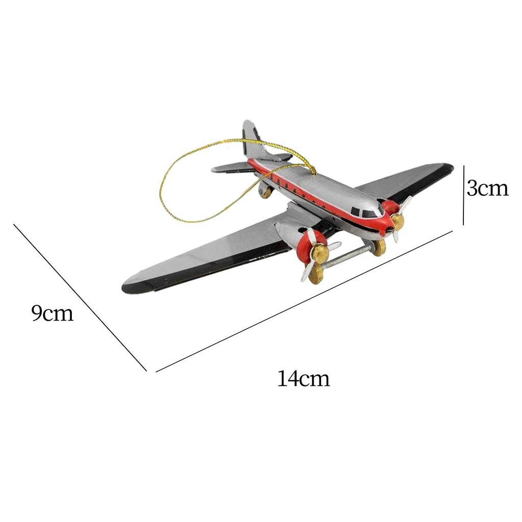 Small Airplane Model Christmas Decorations Xmas Tree Hanging Ornament for Themed