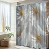 1 Stück Gänseblümchen-Duschvorhang - Weiß & Gelb Blumendesign, Strapazierfähiger Polyesterstoff, 70,8 x 70,8 Zoll Mit 12 Haken, Maschinen