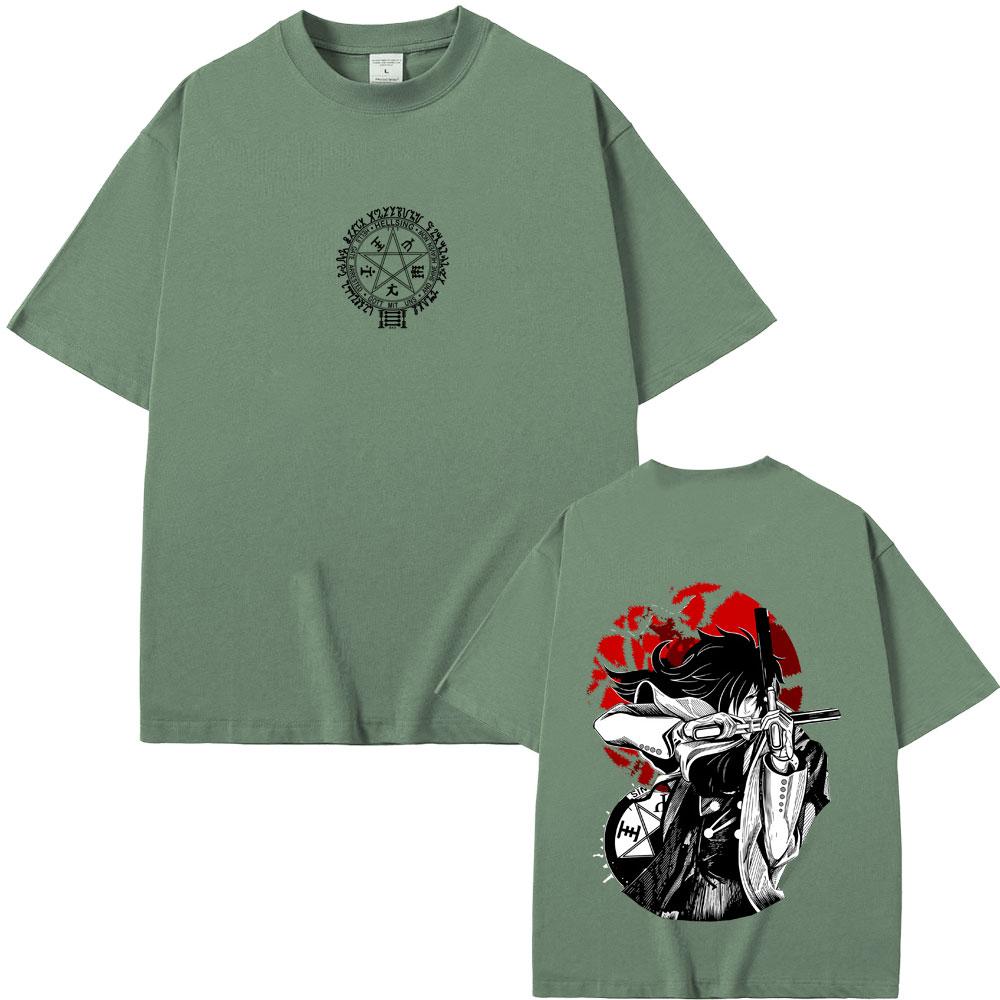 Anime Hellsing Yumie Takagi Graphic Tshirt Vampire Alucard Merch T Shirts Unisex Women Gothic Unisexga Oversized Short Sleeve Tshirt