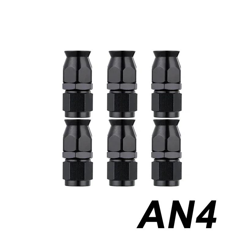 

6X 3AN 4AN 6AN 8AN 10AN 12AN Straight 0 45 90 180 Degree Swivel Hose End Fittings Adapter For PTFE E85 Oil Fuel Gas Line Black 6PCS AN4 Straight