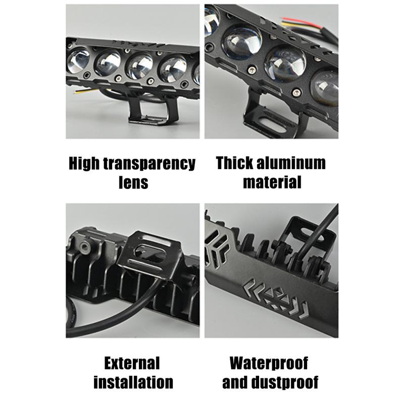 1/2pcs 5 Lens LED Light Spotlight Headlights White Yellow High Low Beam Driving Lamp 12V-80V Motorcycles Dirt Bike Trucks SUVs UTV ATV