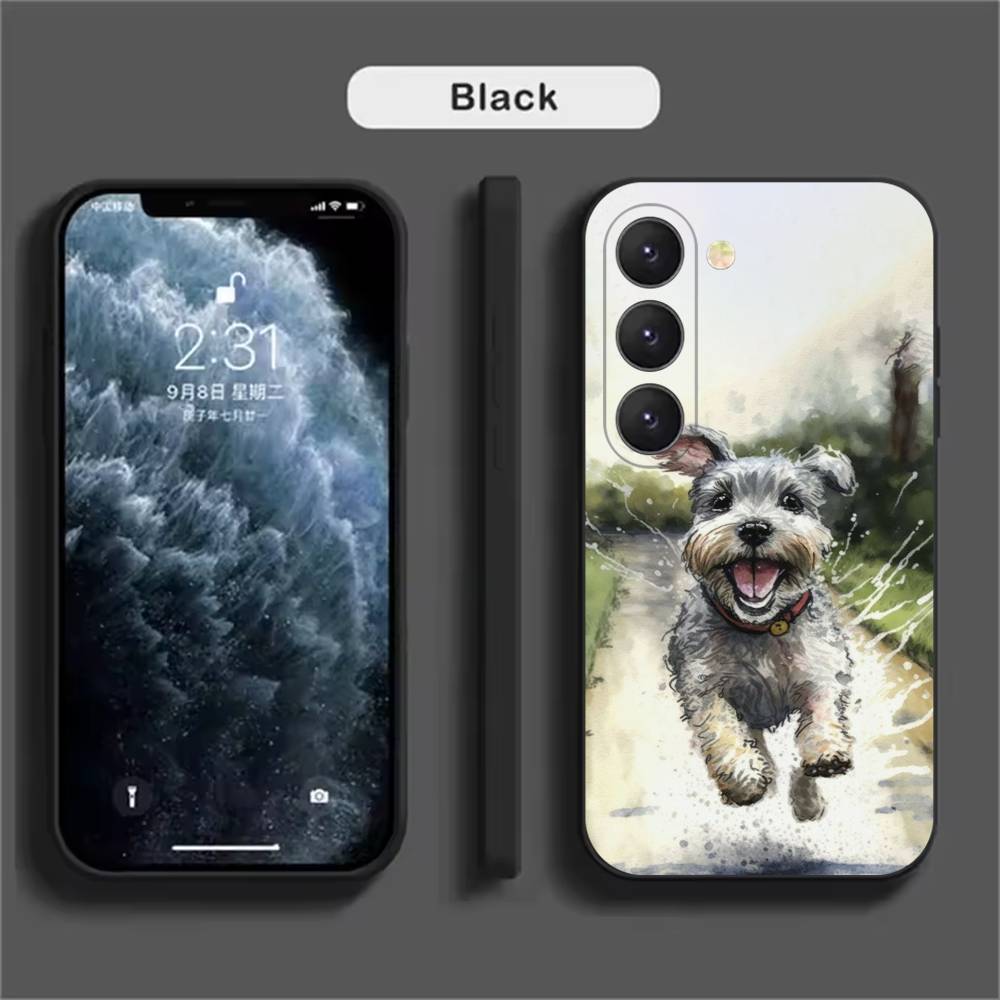 Cartoon Schnauzer Dog  Phone Case For Samsung Galaxy A52 A42 A32 A22 A12 A02S A72 A73 A51 A41 A31 A21S A71 A40 A30S A20S