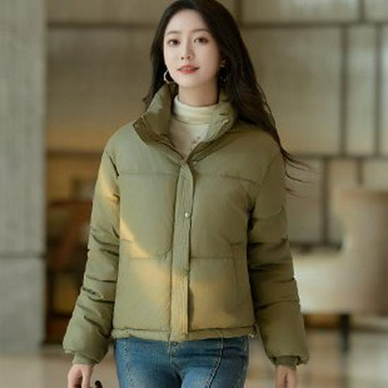 

Women s 2024 Winter Loose Fit Stand-up Collar Cotton-padded Jacket M армія зелений колір