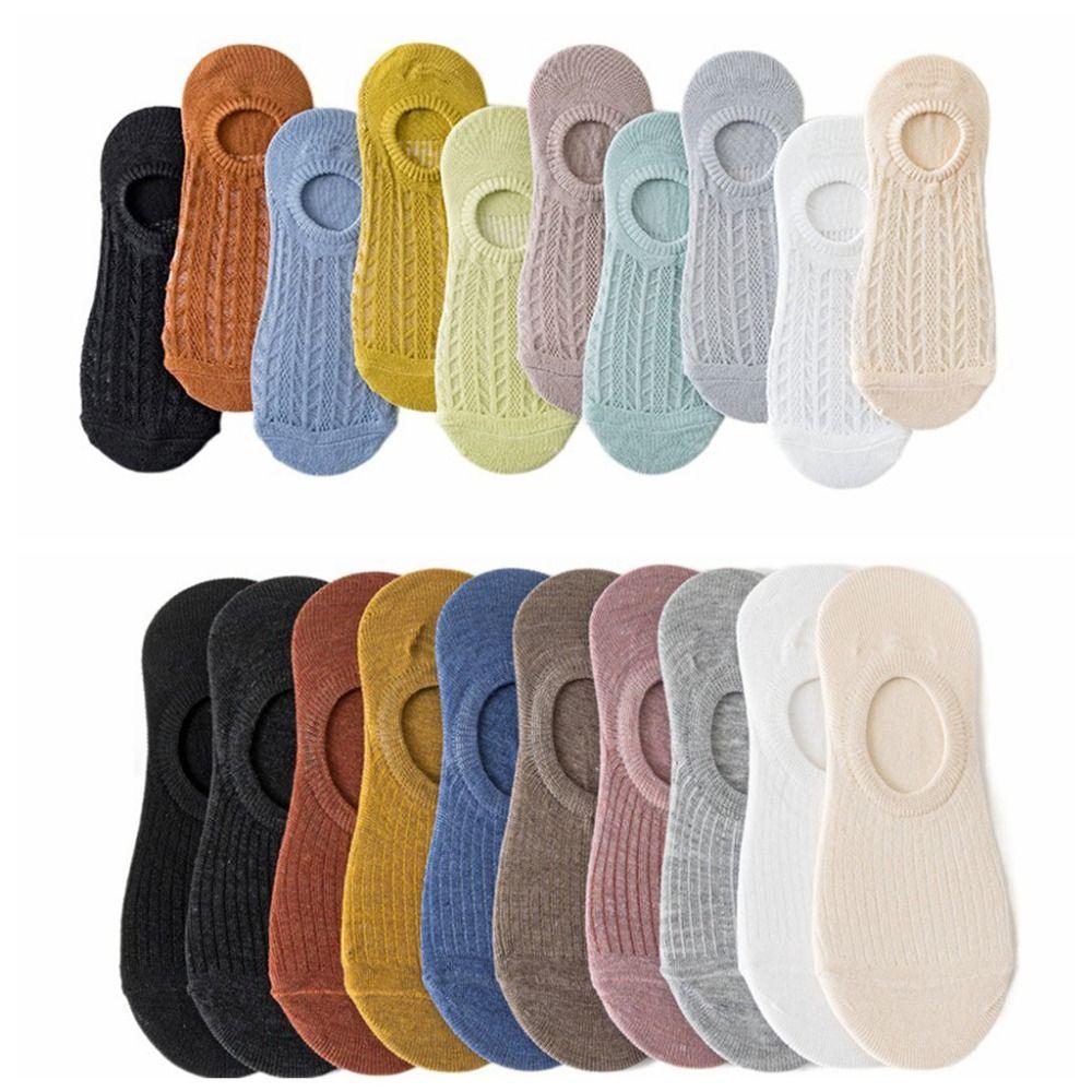 10Pairs Thin Short Ankle Socks Non Slip Short Hosiery Fashion Invisible Boat Socks  Summer