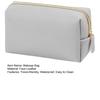 Portable Makeup Bag Faux Leather Cosmetic Bag Waterproof Solid Color Toiletry Organizer for Daily Use Travel Business Trip