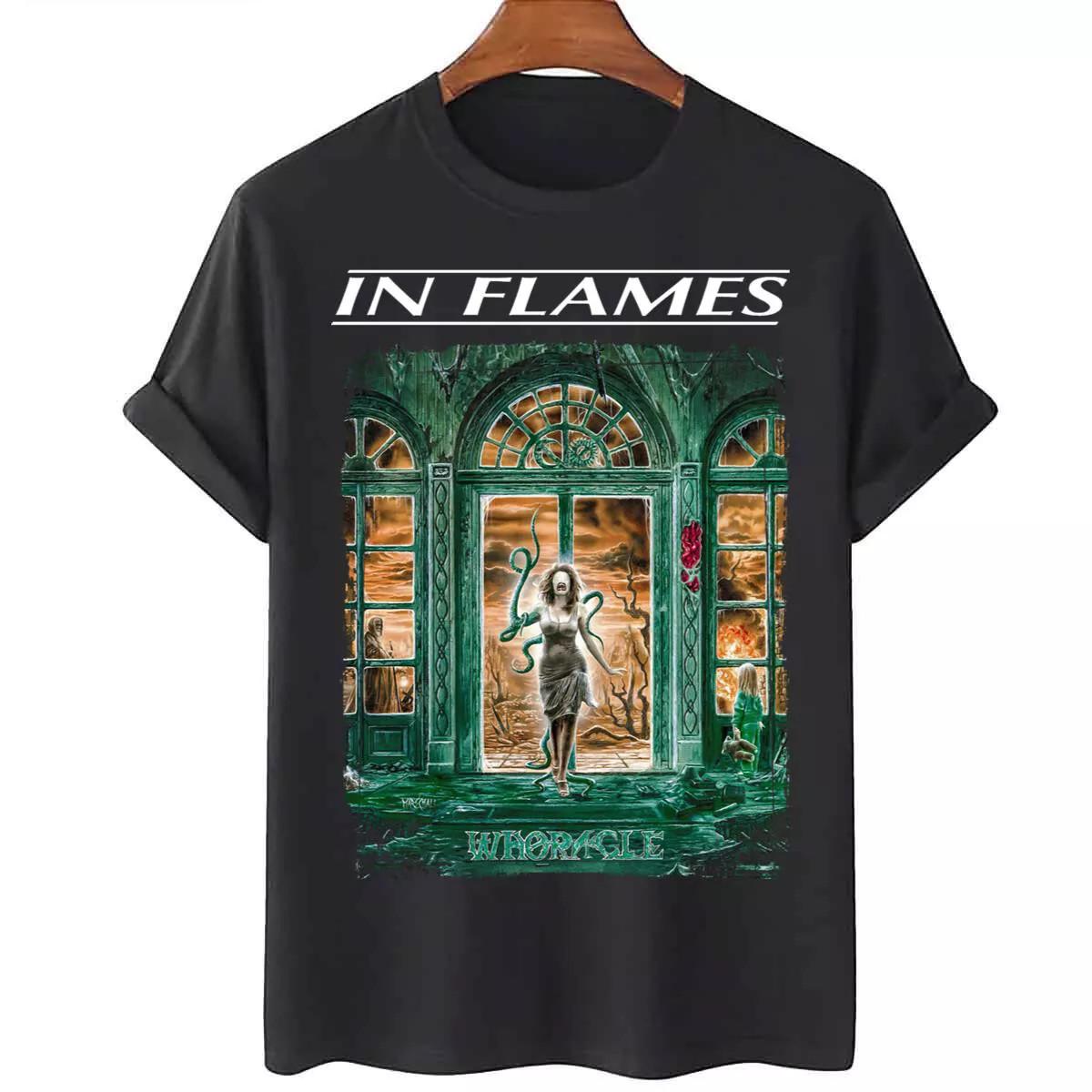Vtg In Flames Band Whoracle Heavy Cotton Black Full Size Unisex Shirt TU010 XXL