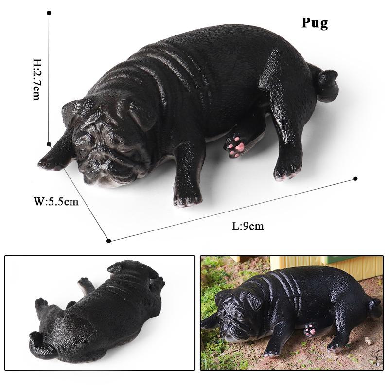 Oenux Dog Animals Model Husky Pug Pomeranian Rottweiler Chihuahua Action Figure Puppy Figurines PVC Cute Collection Toy Kid Gift