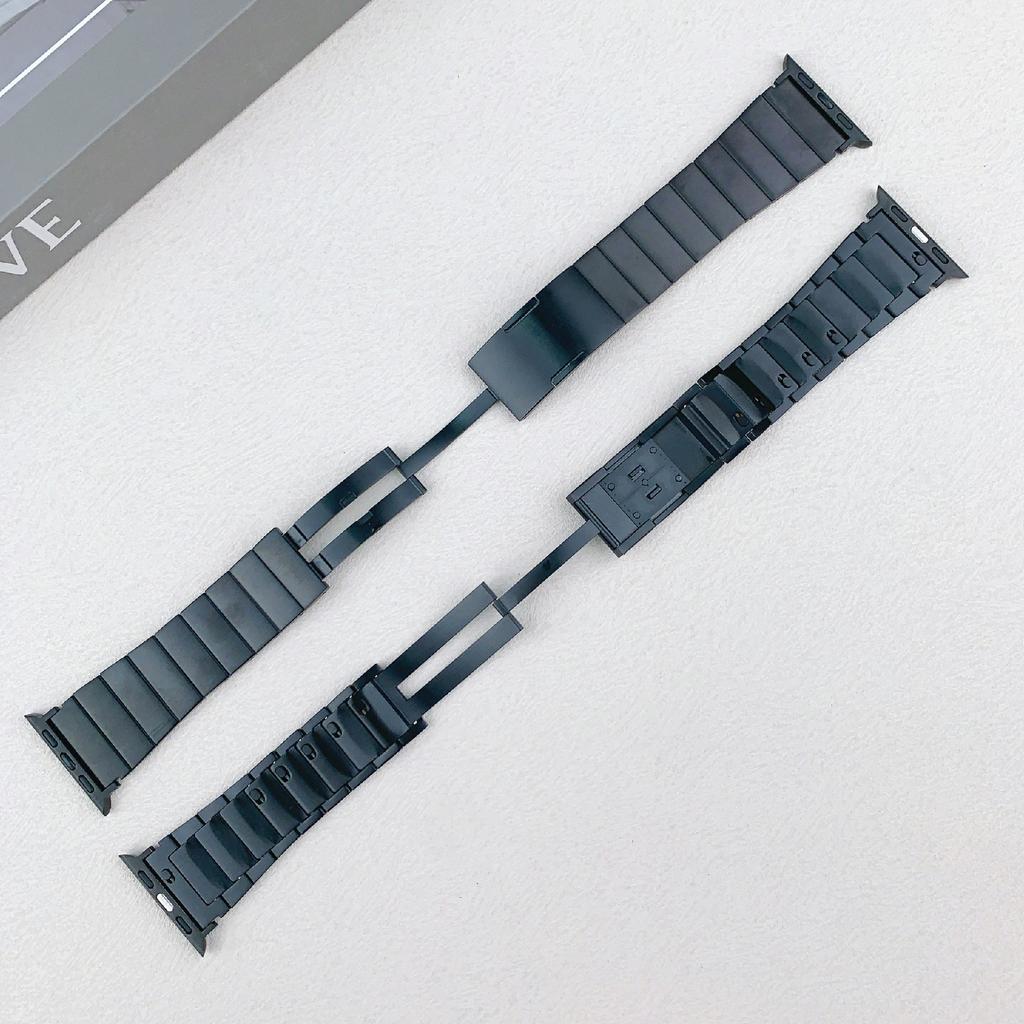 Wrist Strap for Apple Watch Series 10 9 8 7 SE 6 5 4 3 2 1 42mm 41mm 40mm 38mm Three-Bead Stainless Steel Watch Band