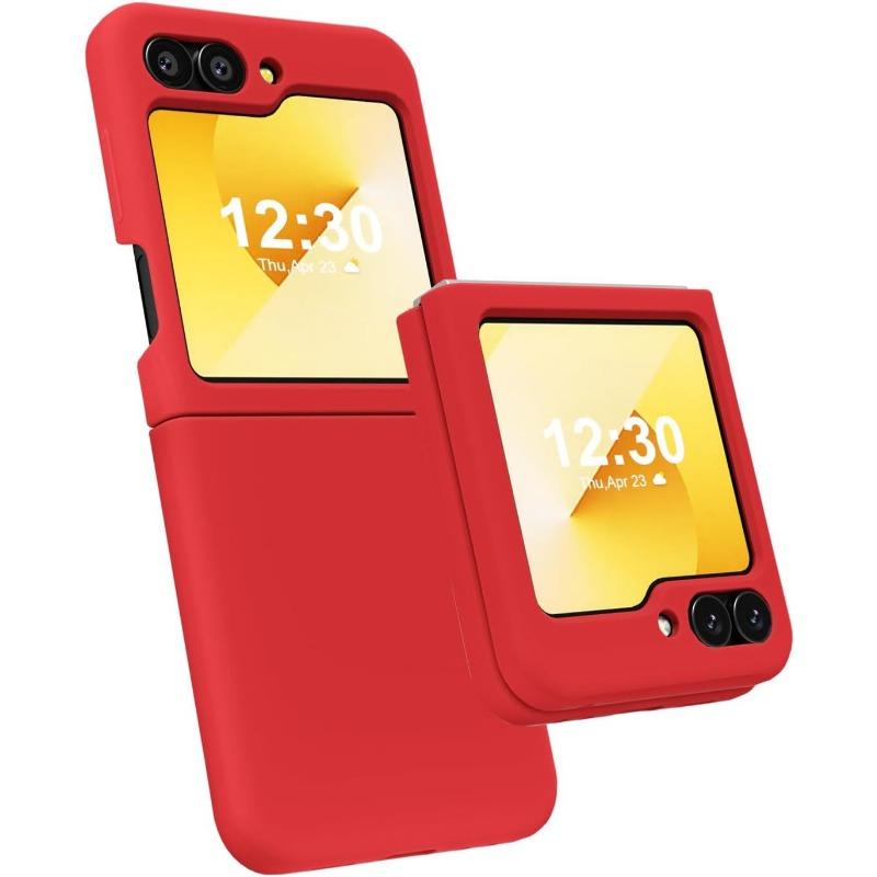 Suitable for Samsung ZFlip7 Folding Liquid Silicone Mobile Phone Case Solid Color Skin Feeling Zflip6 Anti Fall New Protective Case