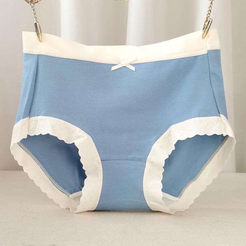 Plus Size Pure Cotton Women's Mid-High Waist Antibacterial Underwear for Autumn/Winter