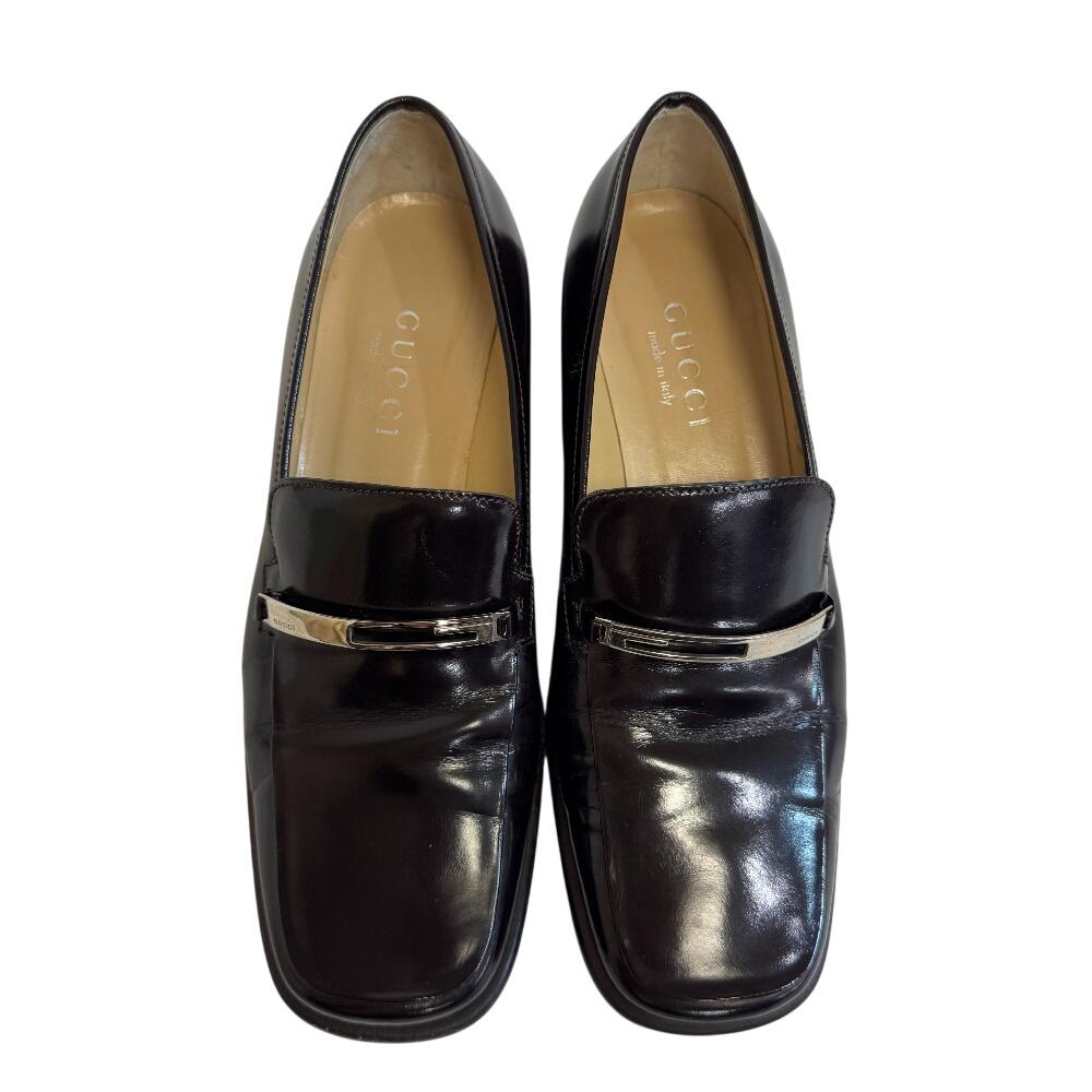 Gucci Με λογότυπο δερμάτινα loafers Καφέ δέρμα Γυναικεία Μεταχειρισμένα