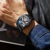 New TOP Brand Luxury Men's Watch With Box Men's Wine Barrel-shaped Hollow Automatic Leather Waterproof Men's Mechanical Watches