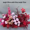 Red Chinese Engagement Wedding Floor Arrangement - Aisle and Stage Silk Flower Decoration
