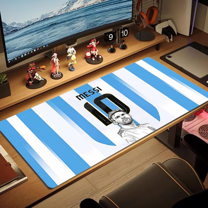 Tappetino Mouse Colore Maglia Rosa Messi Grande Cuscino Tavolo da Gioco Antiscivolo Laptop Tablet Mousepad Grande Tappetino XXL Mini PC Tappetino da Gioco Con Bordo Lock