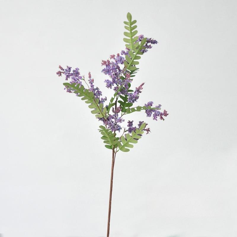 127cm Simulation Locust Stamen Branch Green Plant Silk Floral Auditorium Decorative Artificial White Locust Stamen Flowers фиолетовый