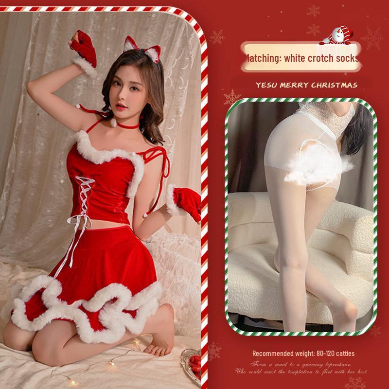 Festive Red Bunny Girl Outfit with Cape – Pure Desire Style for Christmas and New Year’s Day
