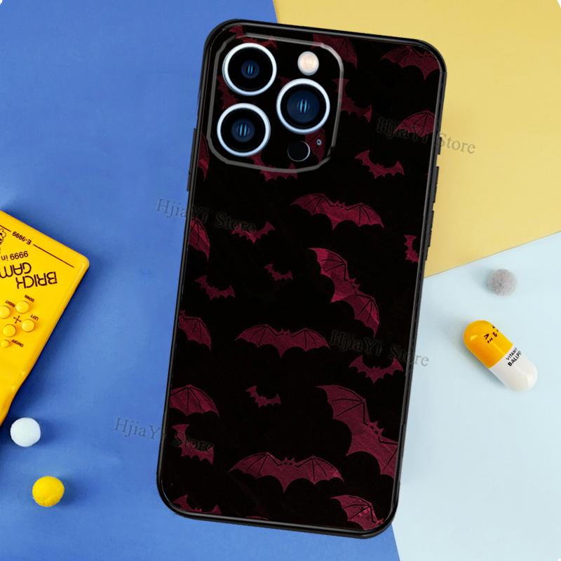 Goth Vampire Bat Gothic Case For iPhone 12 13 Pro Max X XS XR Plus Case For iPhone 11 14 15 16 Pro Max Coque