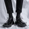 Small leather shoes men's British style spring 2021 new casual round head lace-up platform men's shoes 1018-R