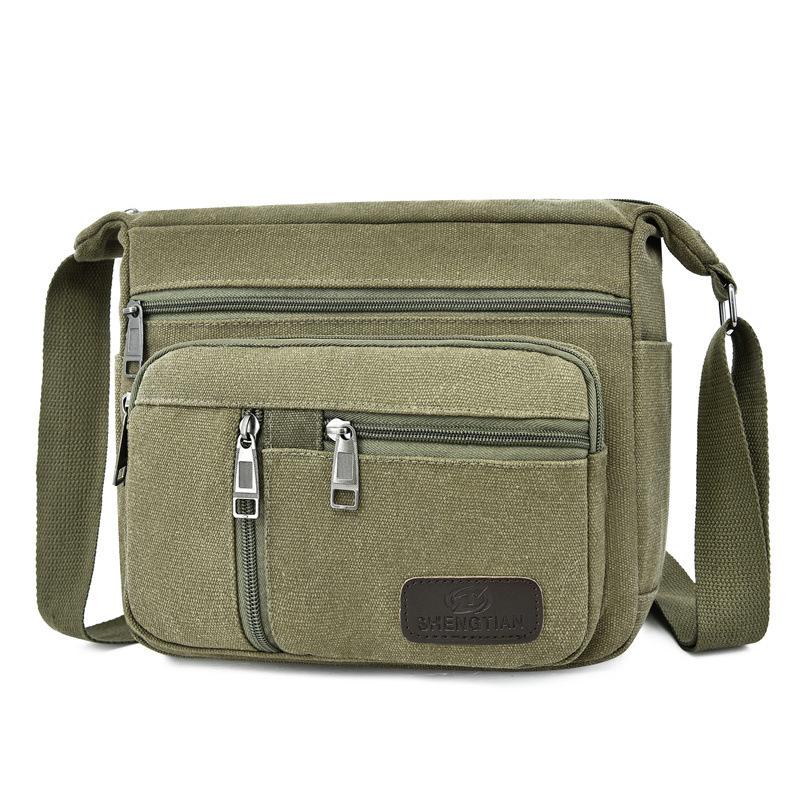 New large-capacity messenger bag men's sports travel going out shoulder bag casual multi-layer canvas bag toolkit