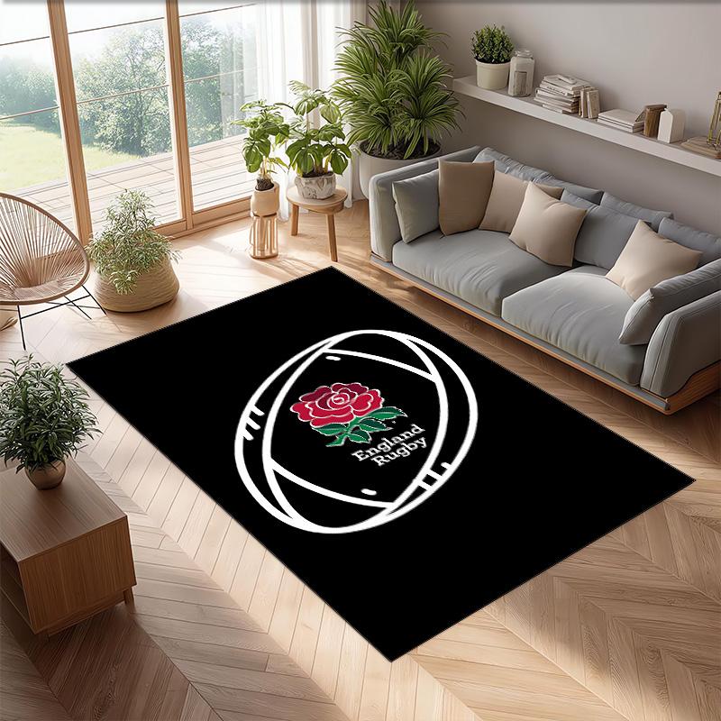 England rugby Printed Flannel Area Rug Non Slip Soft Polyester Floor Carpet Indoor Decor Mat for Bedroom Living Room Sofa
