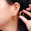 Mona Lisa Color Zircon Ear Buckle Premium Copper Set Crystal Stud Earrings
