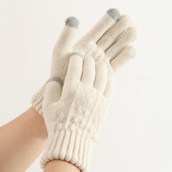 Thick Warm Knitted Gloves Windproof Touch Screen Winter Gloves for Riding Skiing Men Women Keep Warm Mittens