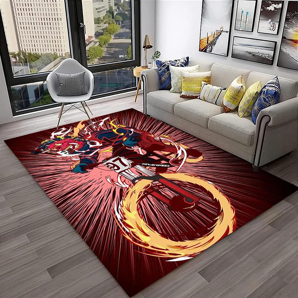 3D Retro Motorcycle Vintage Carpet Rug for Home Living Room Bedroom Playroom Sofa Doormat Decor,Kid Area Rug Non-slip Floor Mat
