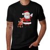 Retro Rudolph and Santa TShirt Breathable Travel TShirt