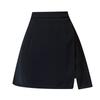 Womens Black Irregular Half Skirt With Slit In Polyester For Street Style Spring Summer