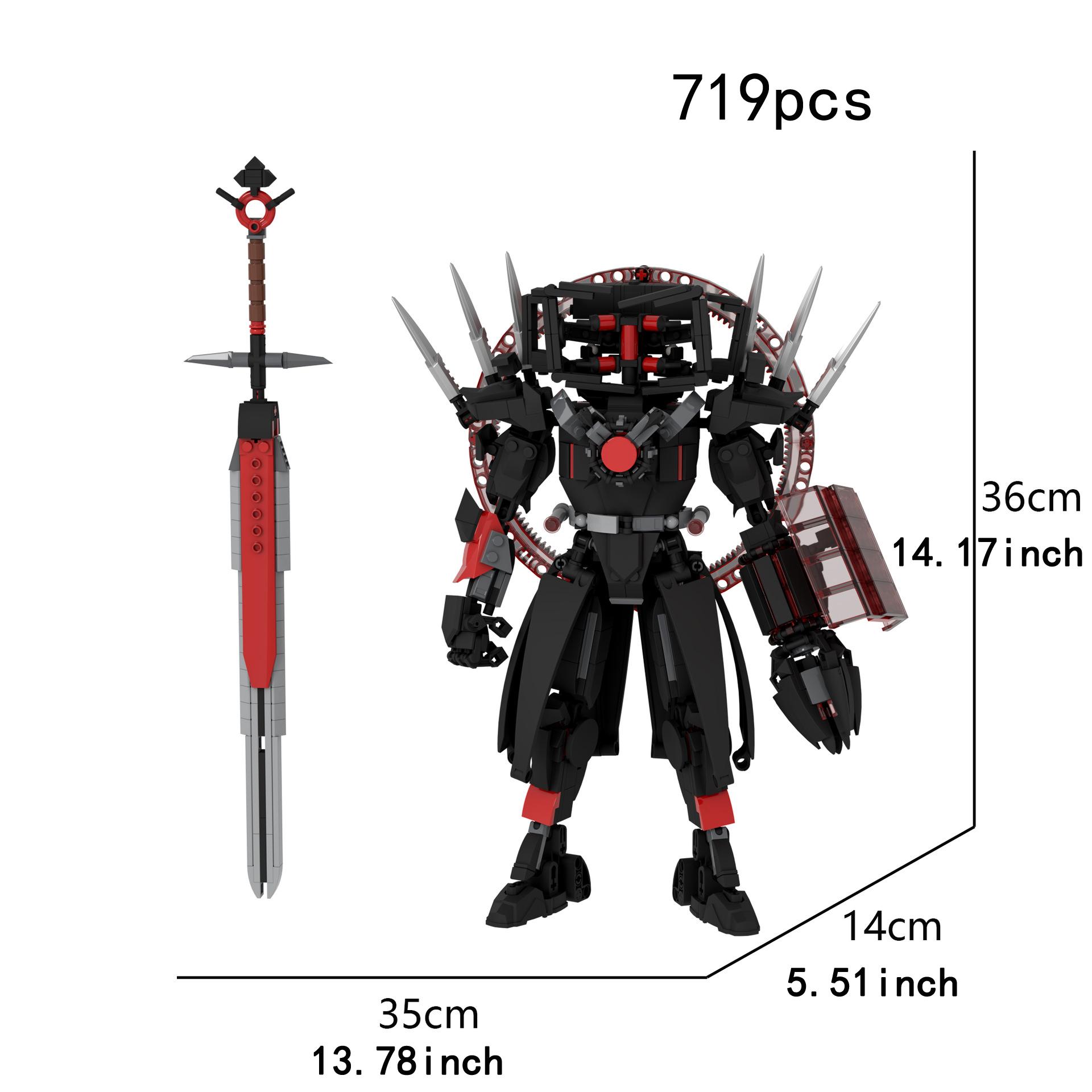 

719pcs Doom Watcher Building Blocks Model Popular Video Game Mech Brick Toy Ornament as a Birthday Gift for Toilet Fans