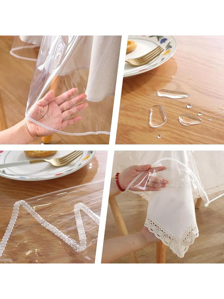 1pc54IN transparent plastic tablecloth protective cover, oil-proof transparent tablecloth, furniture kitchen home