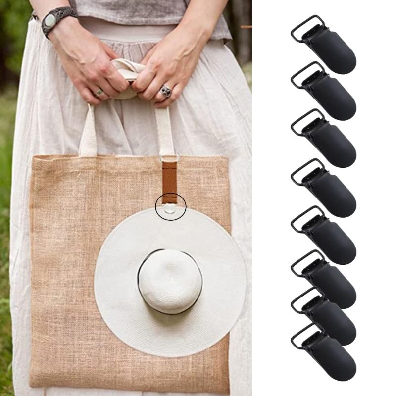 10 st Hängselklämmor Anknäbbspännen för Hängselbyxor Metallremfästen Klämma för Olika Remmar Axelremspännen