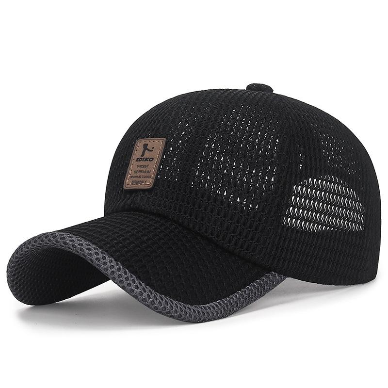 Summer Breathable Checkered Mesh Baseball Hat Men's Summer Travel Sun Protection Hat Fishing Baseball Hat