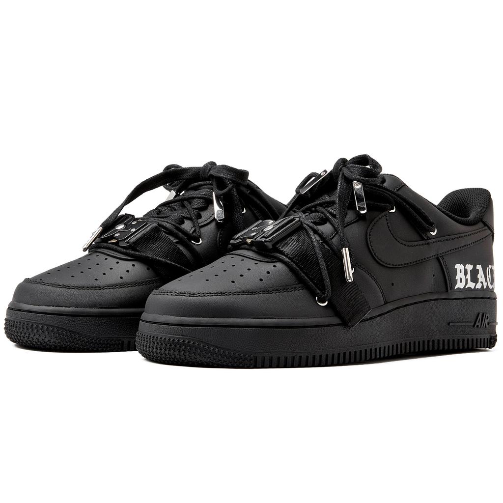 Nike Air Force 1 Coverage Slip Resistant Coverage Slip Resistant Low Top Skateboard Shoes Unisex Black Silver CW2288-001(Team55-S-BOX)